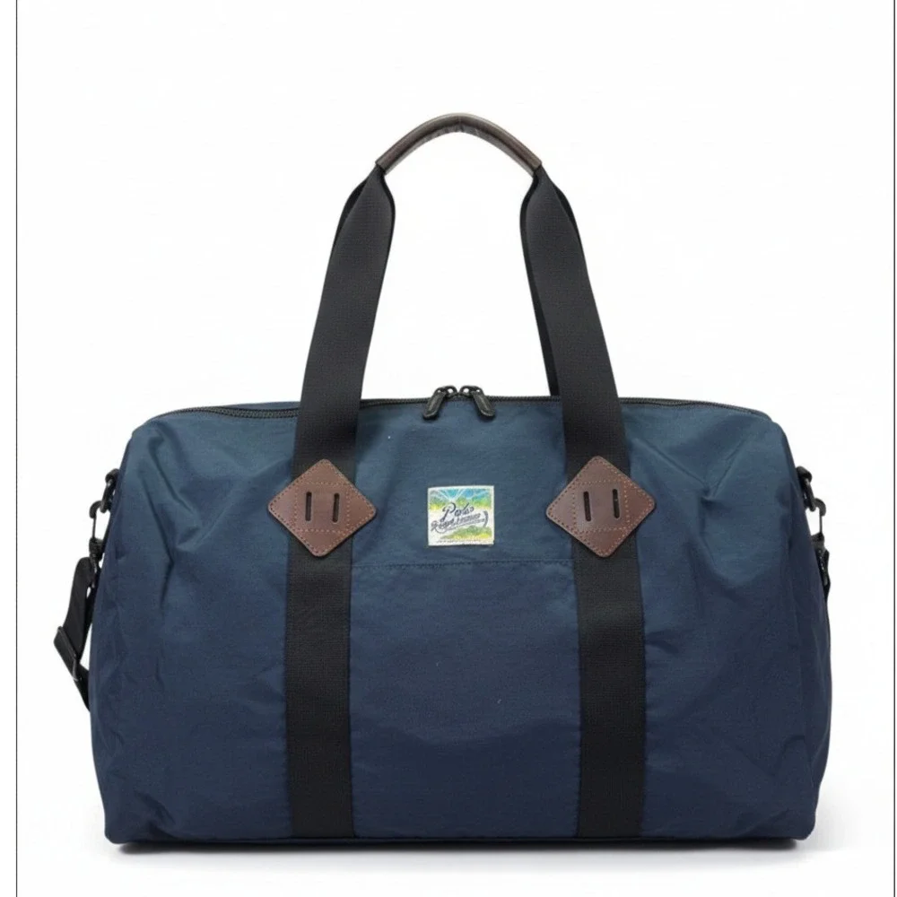 Polo‎ Ralph Lauren Navy Blue Nylon Quilted Duffel Bag Weekender Travel RARE NWT